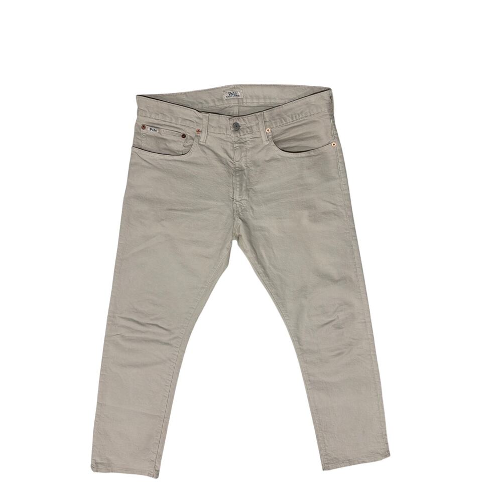 Ralph Lauren Polo Varick 32x32 Slim Straight Off White Beige Jeans Casual Luxury